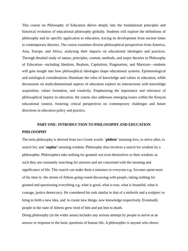 Philosophy of Education Overview | PDF | Knowledge | Epistemology
