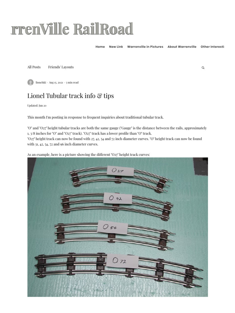 Tips for Maintaining Lionel Tubular Track | PDF