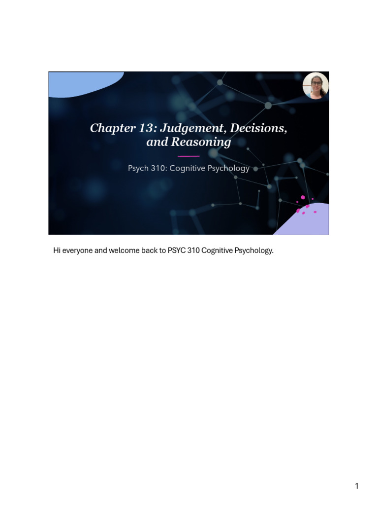 Week 16 Lecture Slides 6 - Physiology of Decision Making | PDF ...