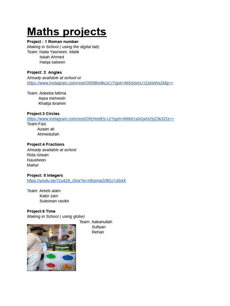 Engaging Maths Projects for Students | PDF