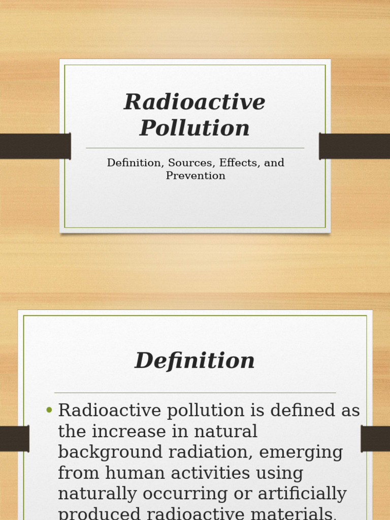 Radioactive Pollution: Sources & Effects | PDF