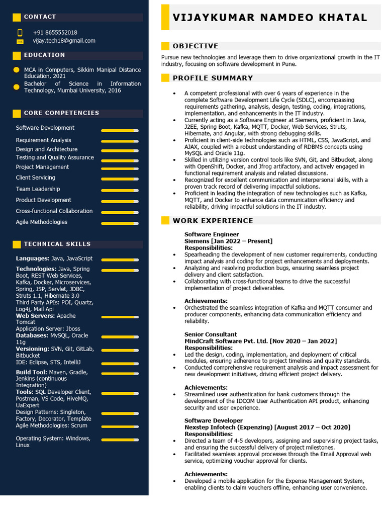 Software Engineer Profile: Java & Agile Expert | PDF | Software ...