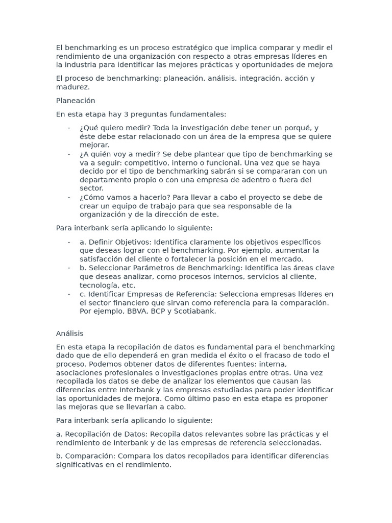 Guía de Benchmarking para Empresas | PDF | Benchmarking | Business
