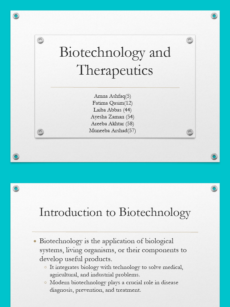 Biotechnology in Modern Therapeutics | PDF | Molecular Cloning | Gene ...