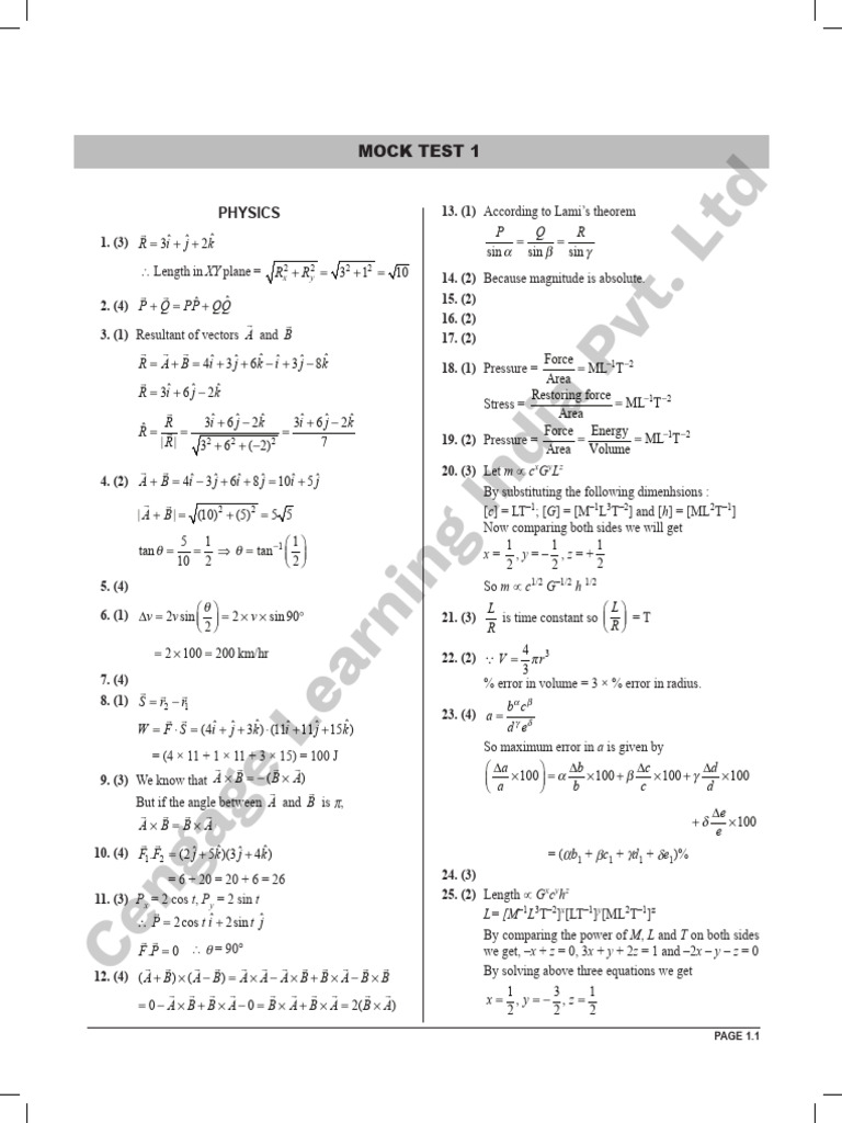 Mock Test 1 (Solution) | PDF | Algae | Spore