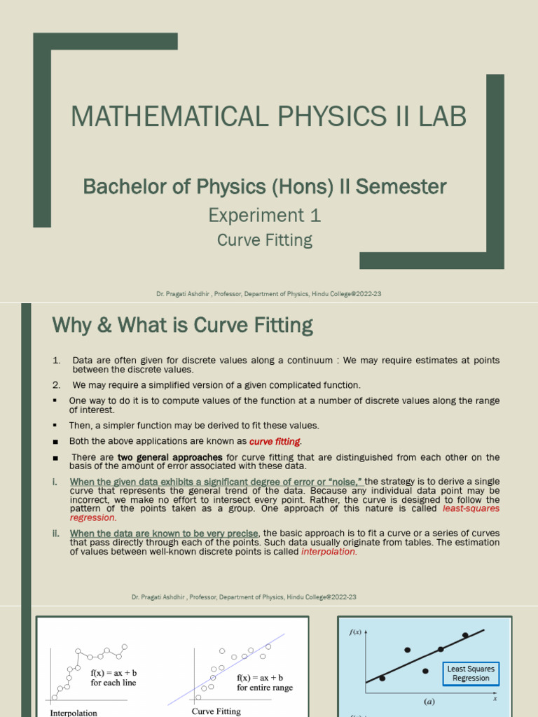 Expt 1 Curve Fitting PPT | PDF | Least Squares | Interpolation