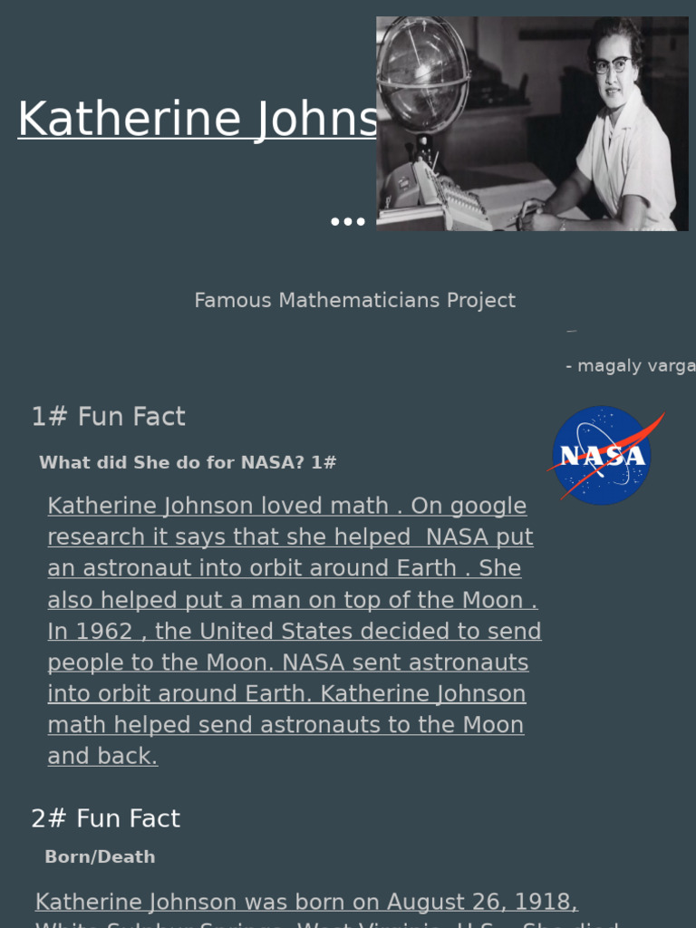 Katherine Johnson: NASA's Human Computer | PDF