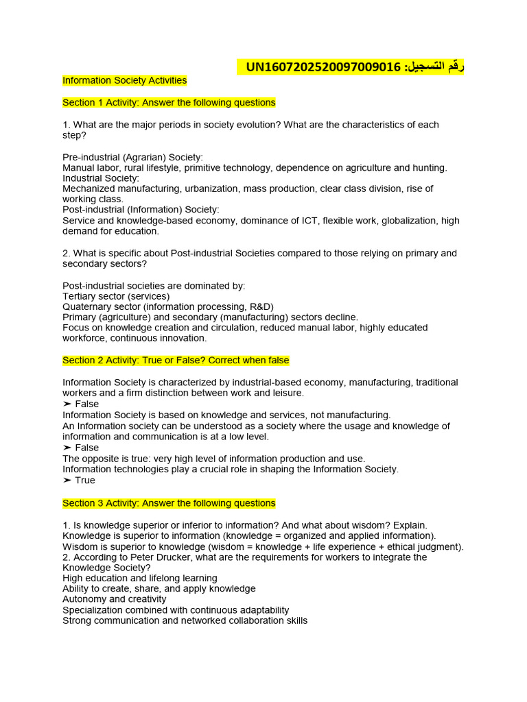 Evolution of Information Society Dynamics | PDF | Society | Knowledge ...