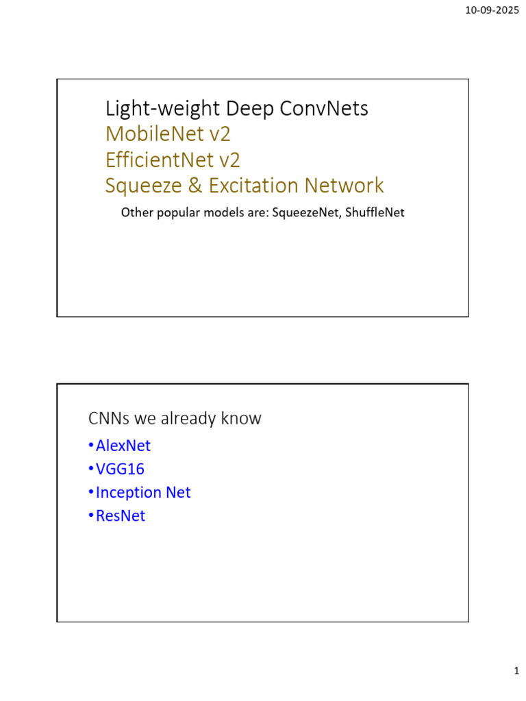 MobileNet and EfficientNet Overview | PDF | Computer Vision | Computer ...