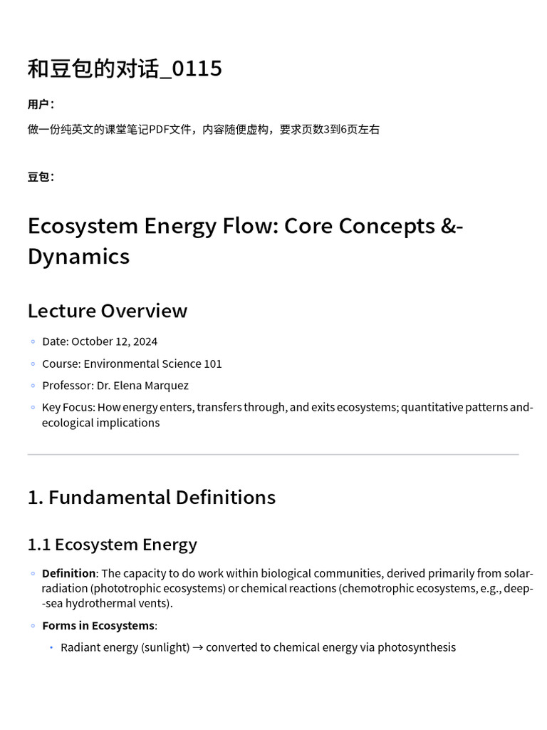 Ecosystem Energy Flow Core Concepts | PDF | Food Web | Ecosystem