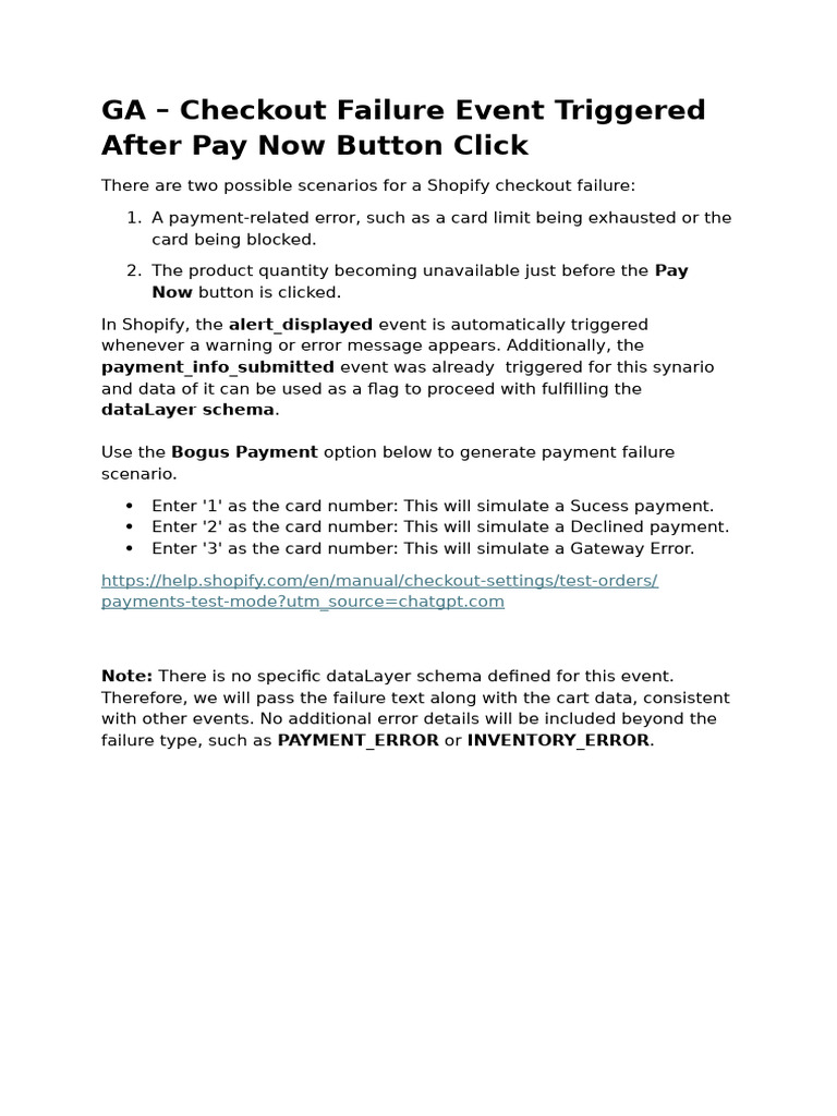 GA Checkout Error After Hitting Paynow Button | PDF