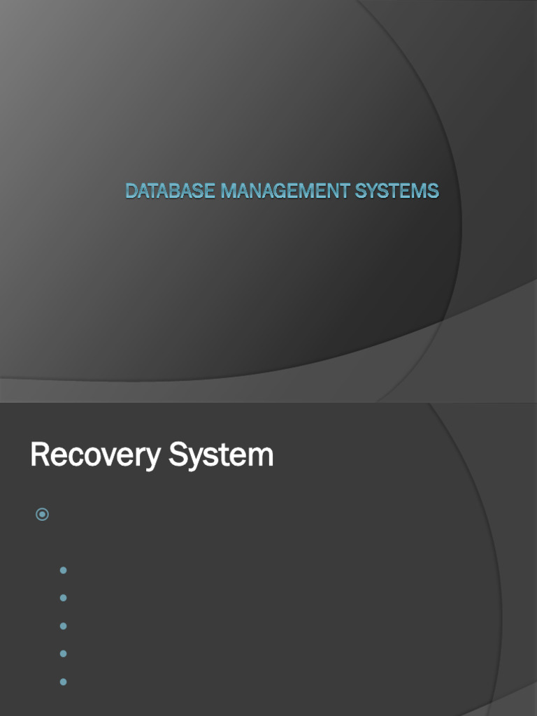 Database Recovery System Overview | PDF | Computer Data Storage ...