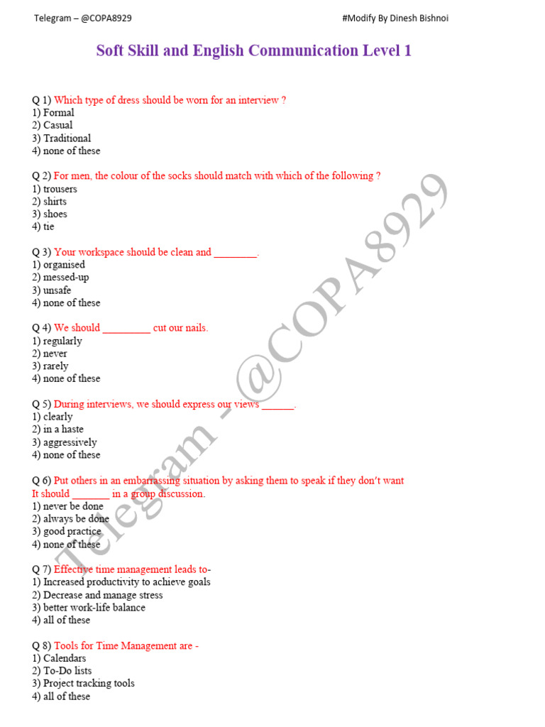 Soft Skill and English Communication by COPA8929 | PDF | Communication ...