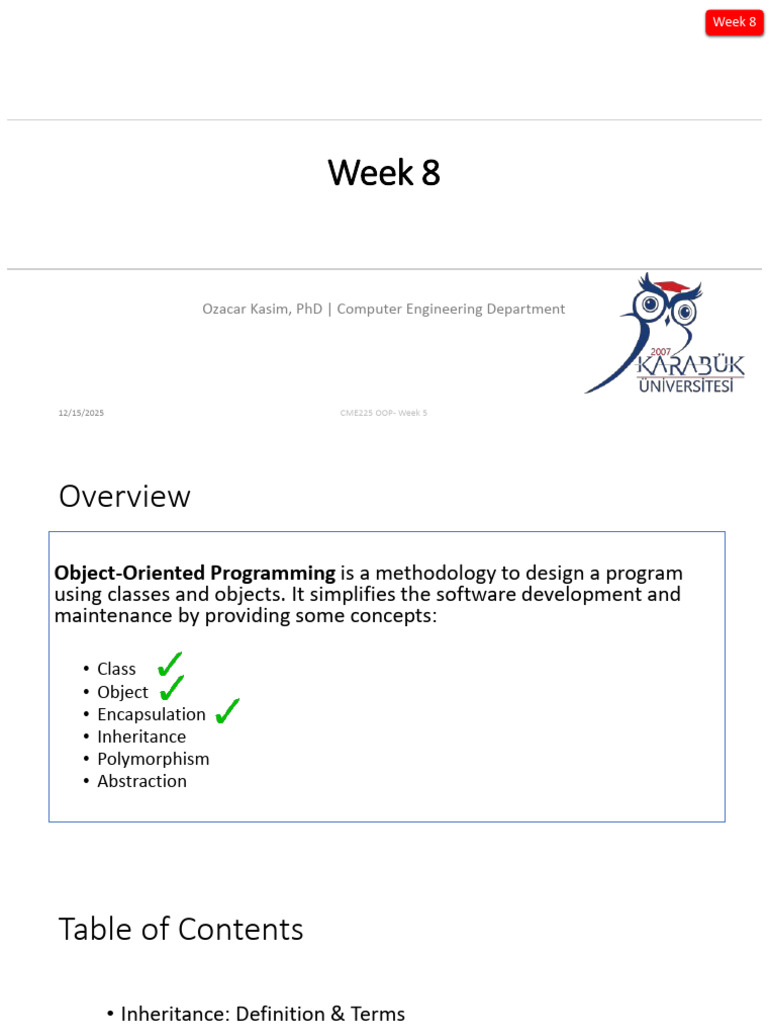 oop nyp week 8 (1) | PDF | Inheritance (Object Oriented Programming ...