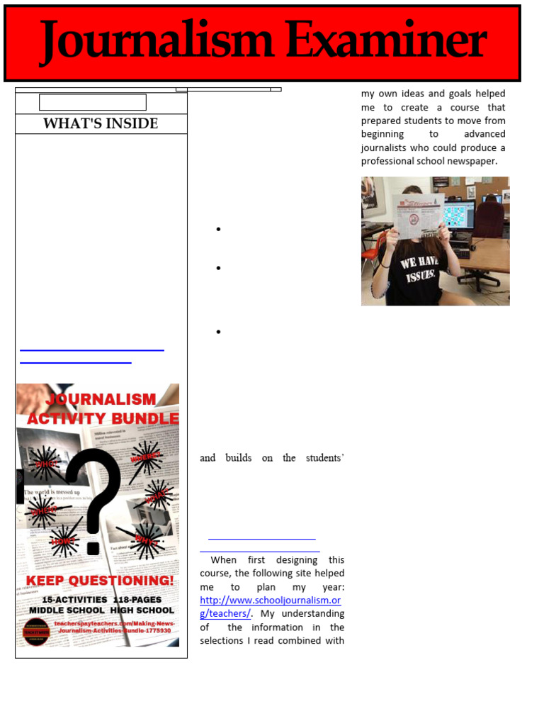 JournalismWholeCourseYearOverviewandLessonIdeasDistanceLearning-1 | PDF ...