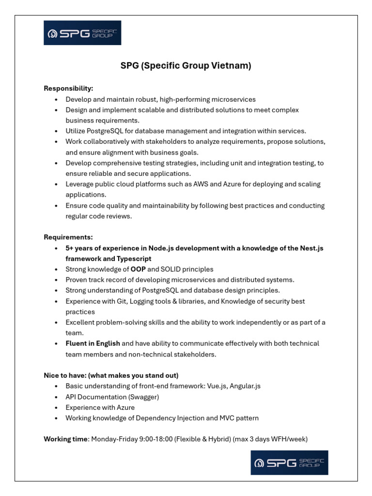 JD - SPG - Senior NodeJS Developer (1) | PDF