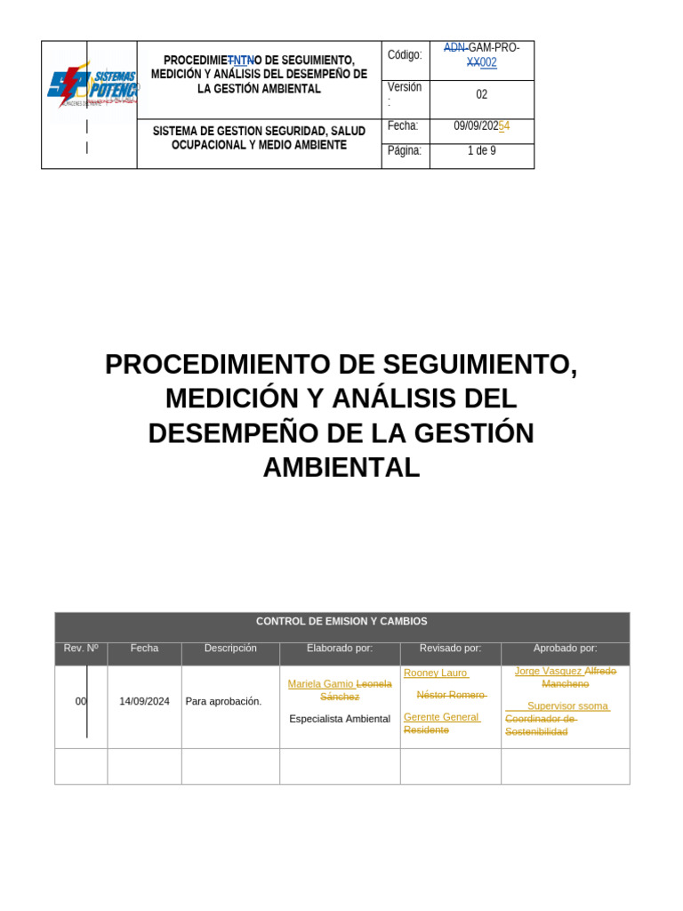 Seguimiento y Análisis de Gestión Ambiental | PDF | Entorno natural ...