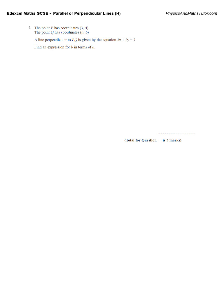 Edexcel GCSE Maths: Lines Guide | PDF