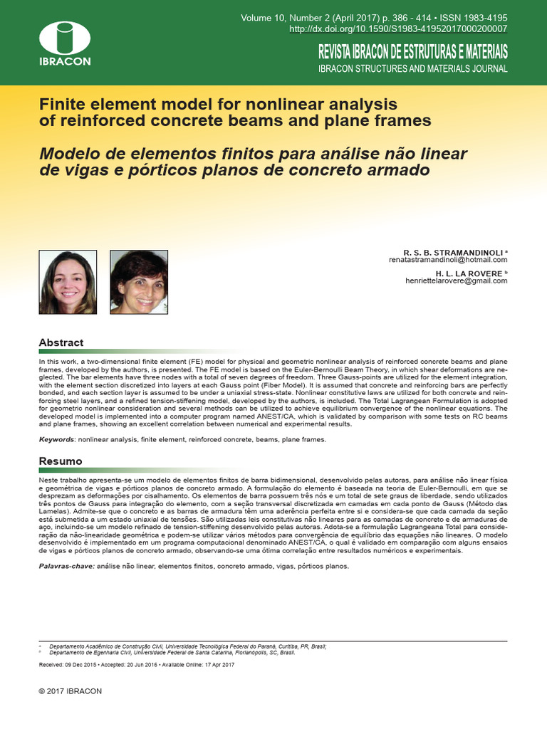 Finite Element Model for Nonlinear Analysis of Reinforced Concrete ...