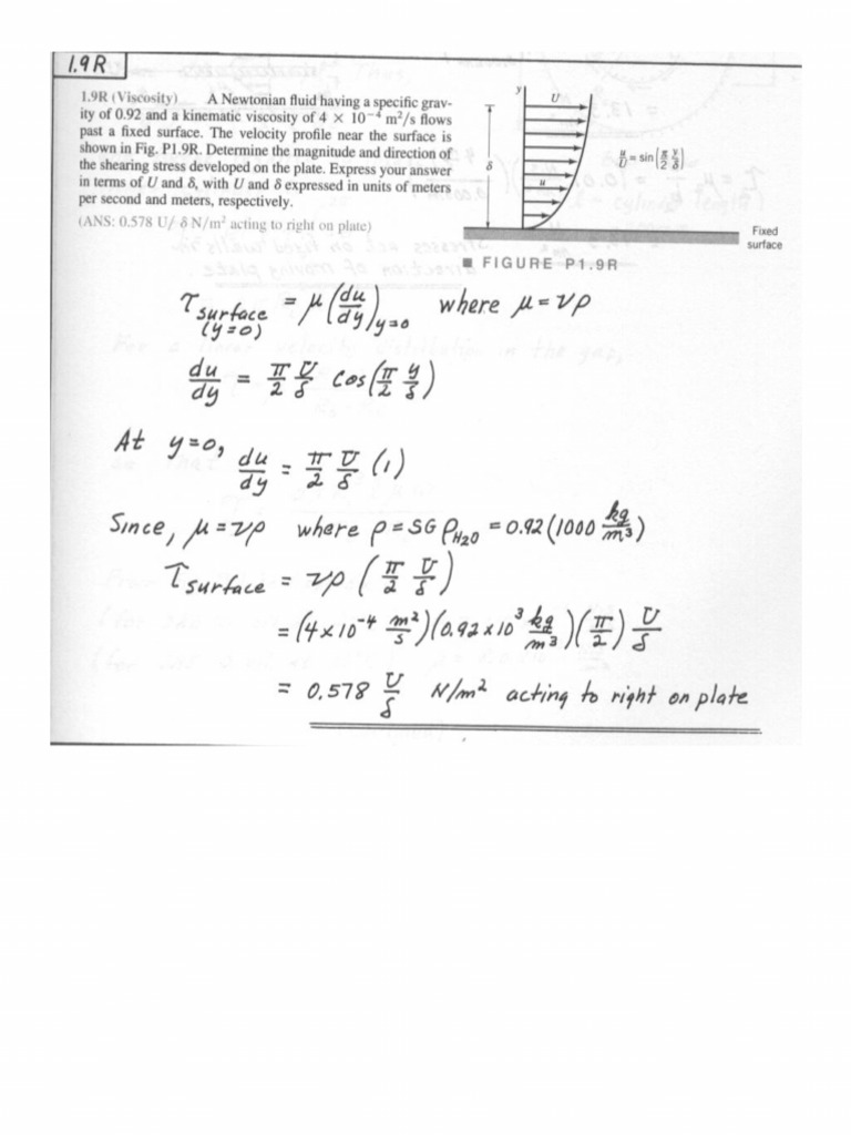 Shear Stress and Torque Calculations in Fluids | PDF | Viscosity | Quantity