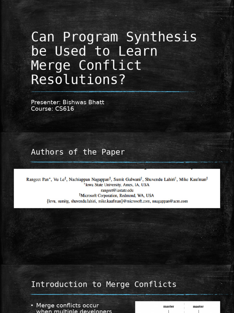 Merge Conflicts Presentation | PDF | Information Technology | Computer ...