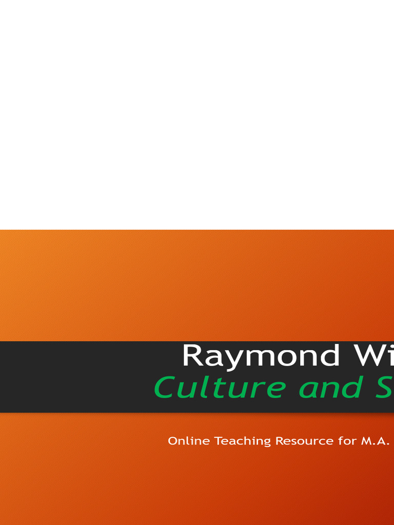 Raymond Williams' Cultural Keywords Analysis | PDF | Political Science ...