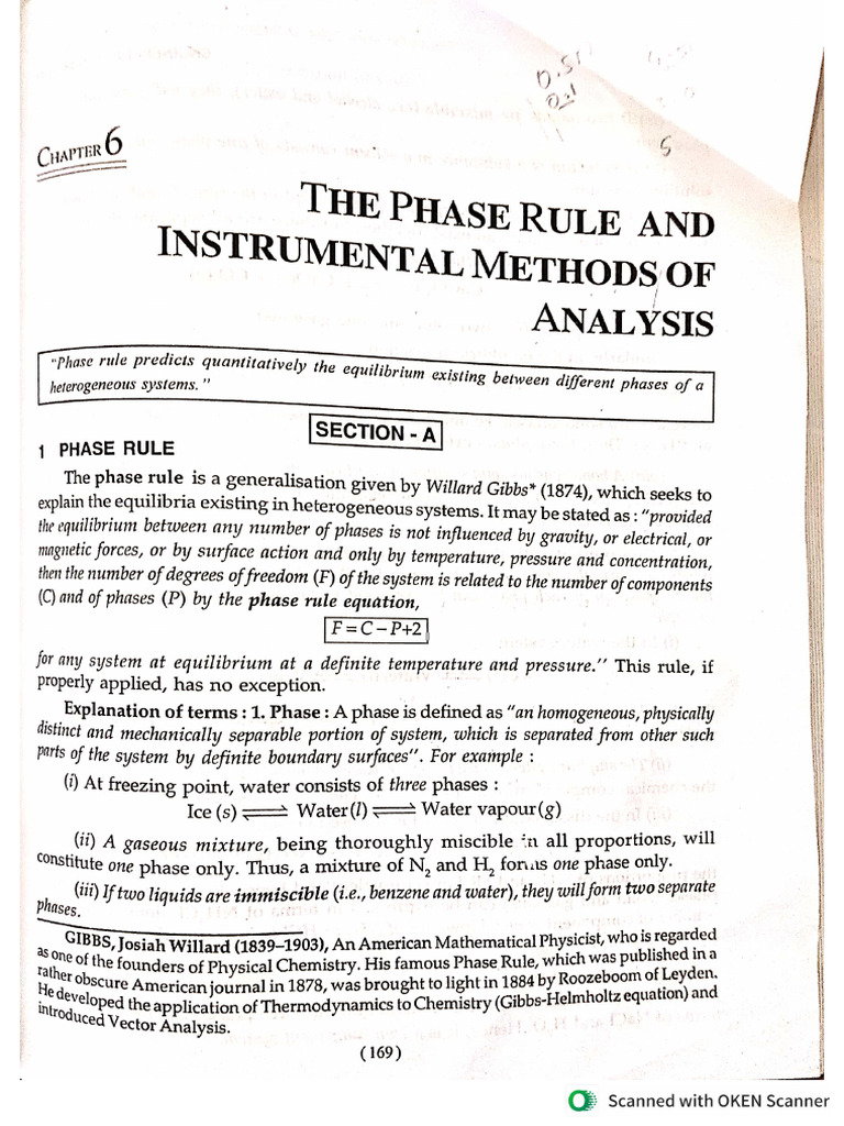 Phase Rule and Instrumentation | PDF