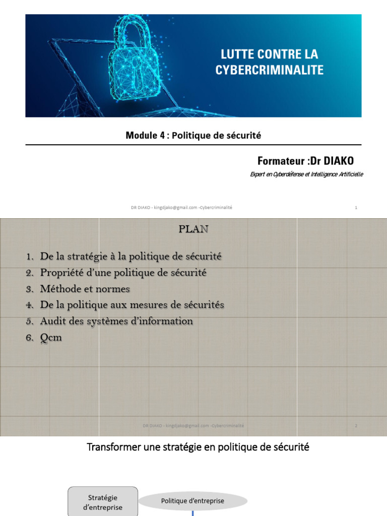 Politique de Sécurité en Cyberdéfense | PDF | Sécurité des systèmes d ...