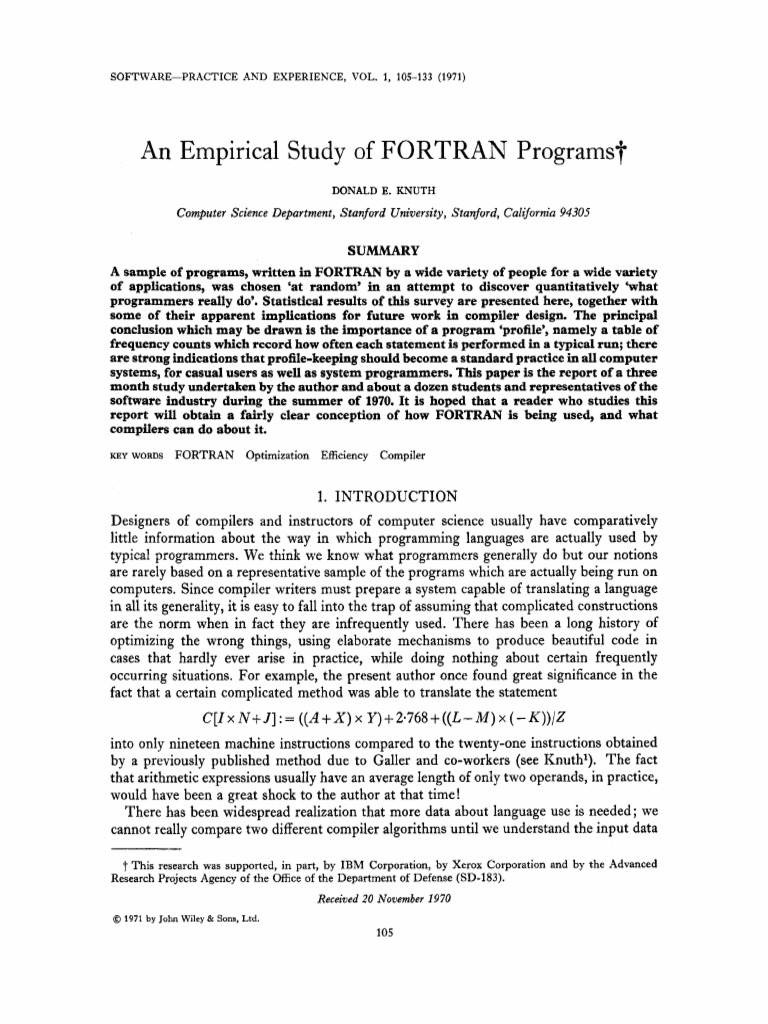 knuth1971 | PDF | Control Flow | Computer Programming
