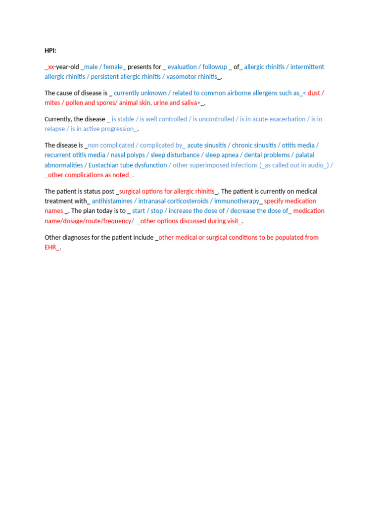 Allergic Rhinitis | PDF