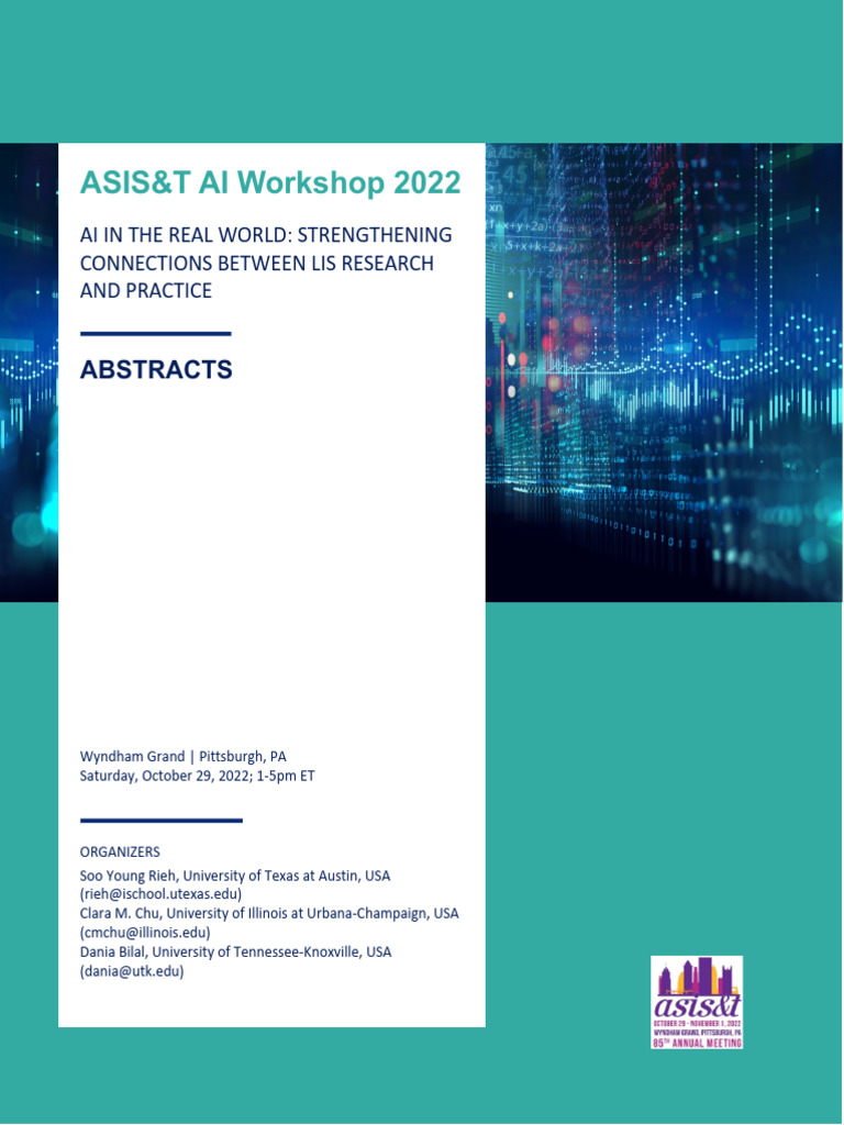 2022 Asist Ai Workshop Abstracts | PDF | Artificial Intelligence ...