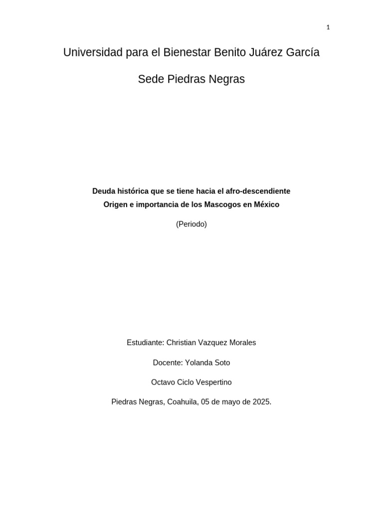 Historia y legado de los Mascogos en México | PDF | México