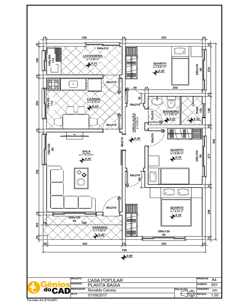 Planta Baixa de Casa Popular | PDF