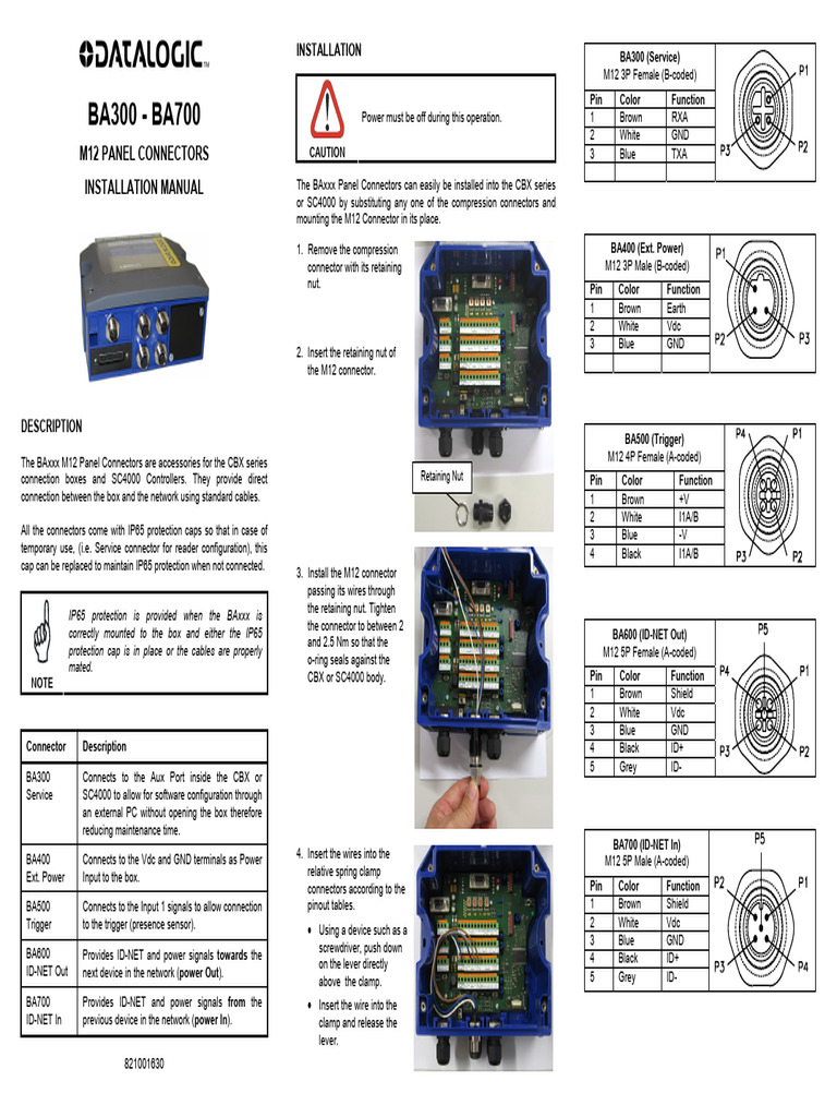 M12 Panel Connectors Installation Guide | PDF | Electrical Connector ...