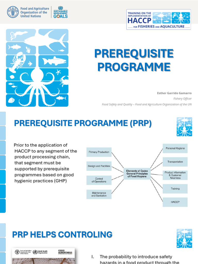 Prerequisites Programme For HACCP | PDF | Hygiene | Food Safety