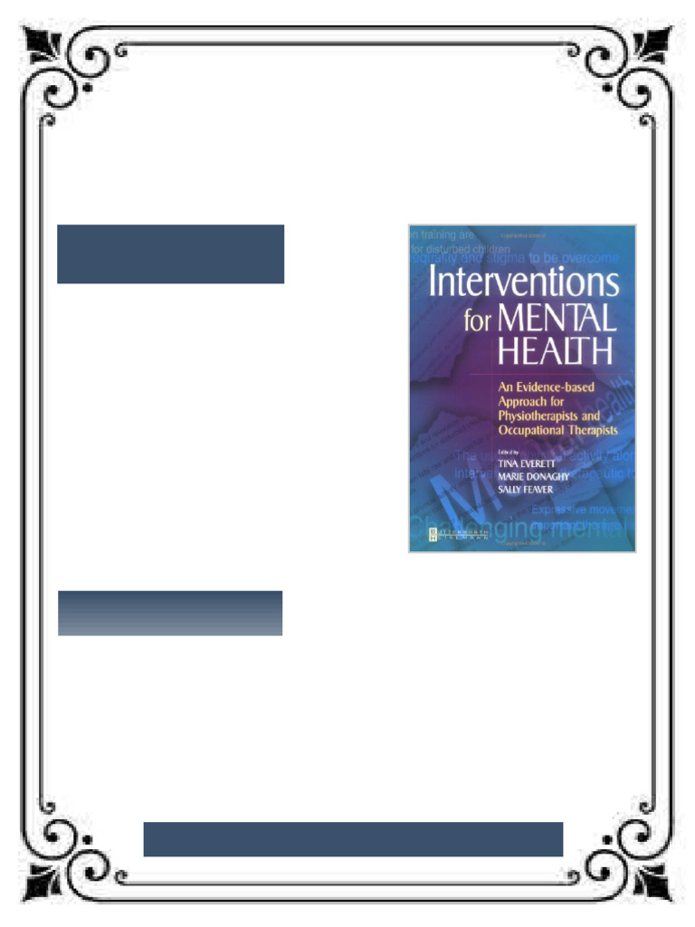 Interventions for Mental Health An Evidence Based Approach for ...