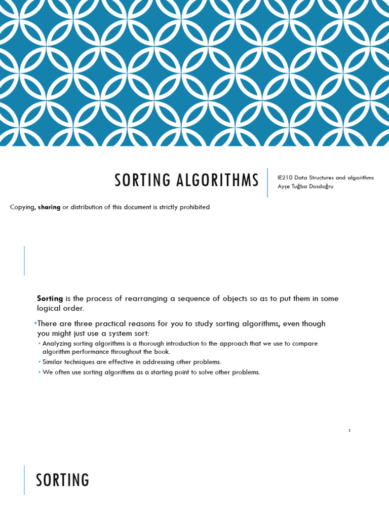 3_SortingAlgorithms | PDF | Computing | Algorithms And Data Structures