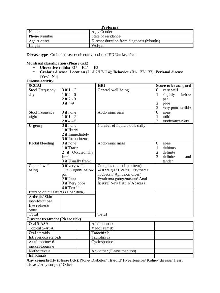 IBD Patient Dietary and Health Questionnaire | PDF | Foods | Ulcerative ...