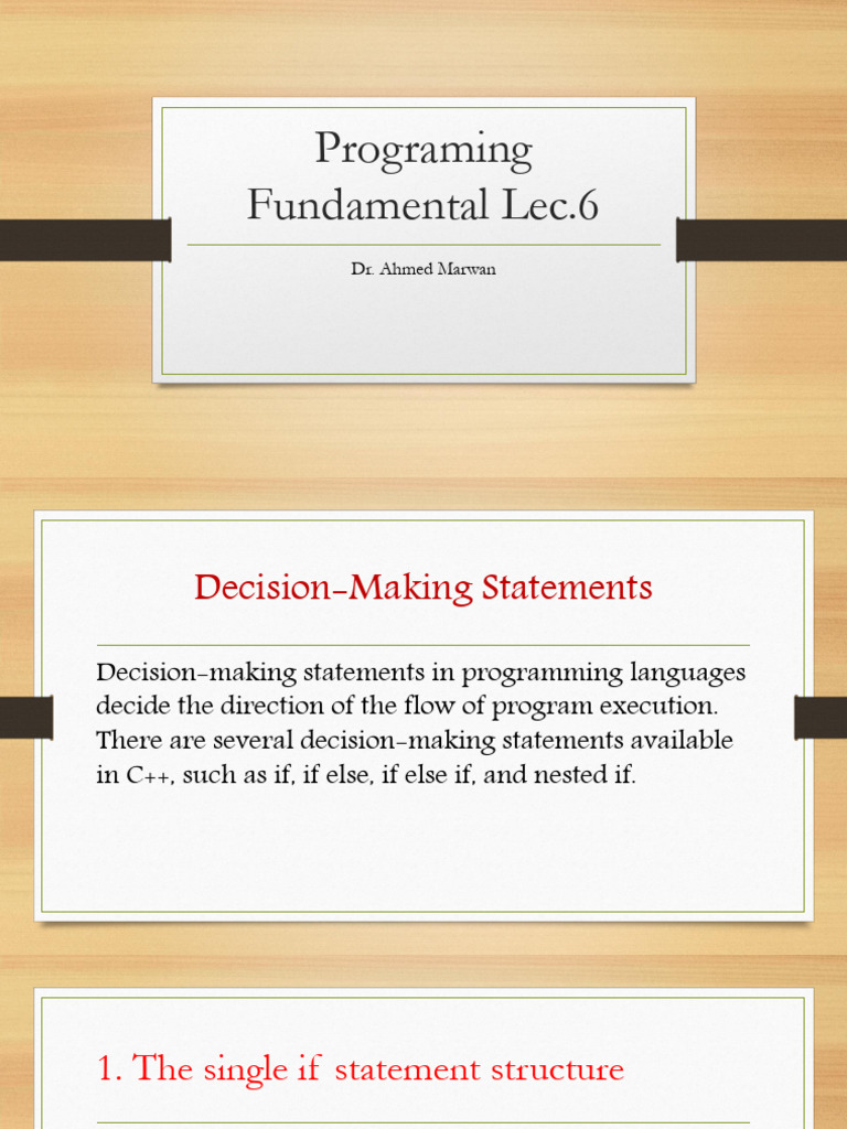 C++ Decision-Making Statements Guide | PDF | Computer Programming ...