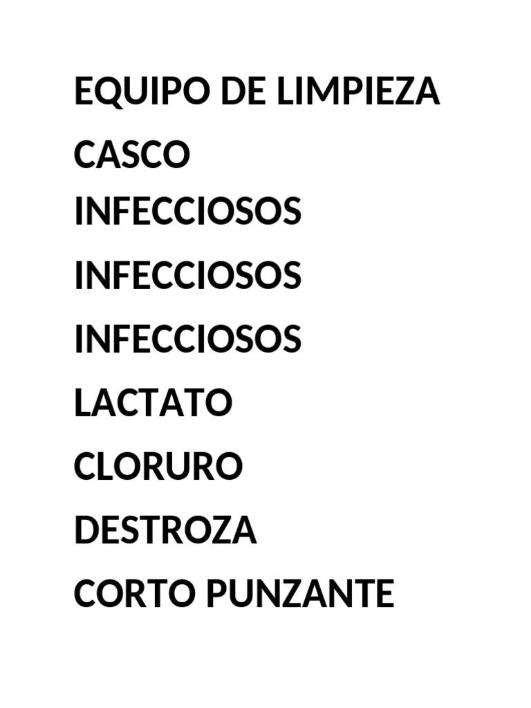 Equipo de Limpieza | PDF