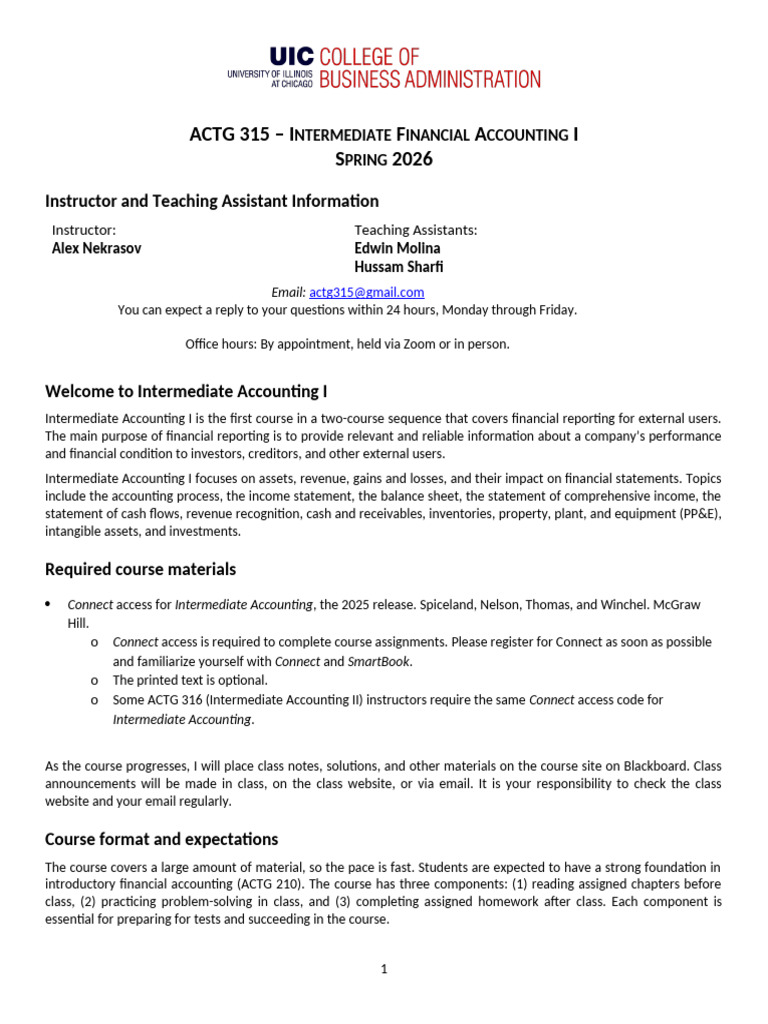 Intermediate Financial Accounting I Guide | PDF | Income Statement