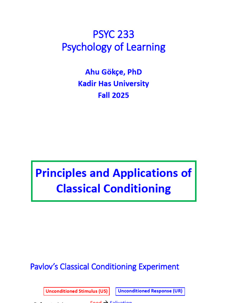 ch3 öğrenme psiko | PDF | Classical Conditioning | Psychological Concepts