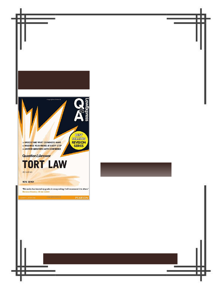 Question and Answer Tort Law Neal Geach eBook vintage edition pdf | PDF ...