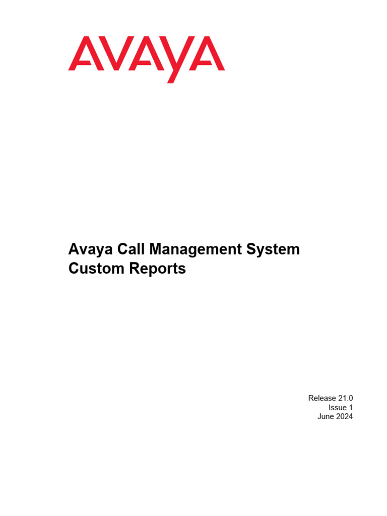 Avaya Call Management Custom Reports 21.0 | PDF | Computing