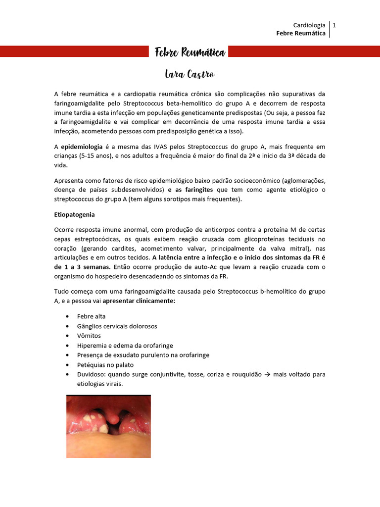 Febre Reumática: Causas e Tratamentos | PDF | Doenças e distúrbios ...