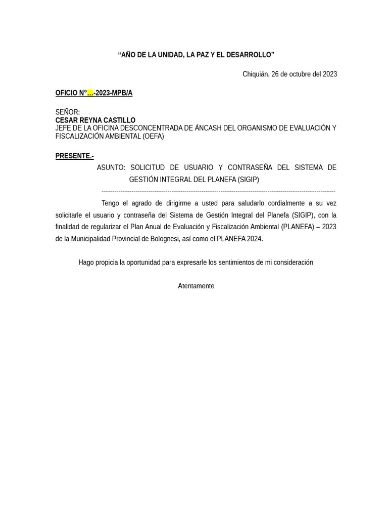 Solicitud de Acceso a SIGIP 2023 | PDF