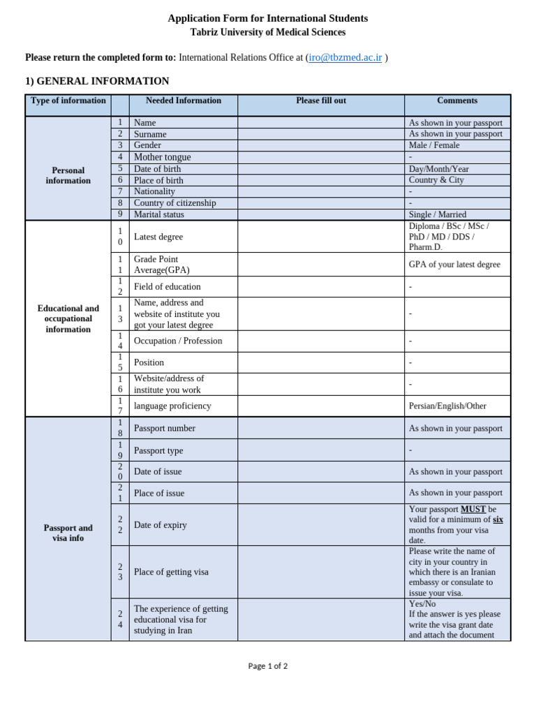 Application Form Medical | PDF | Passport | Government And Personhood