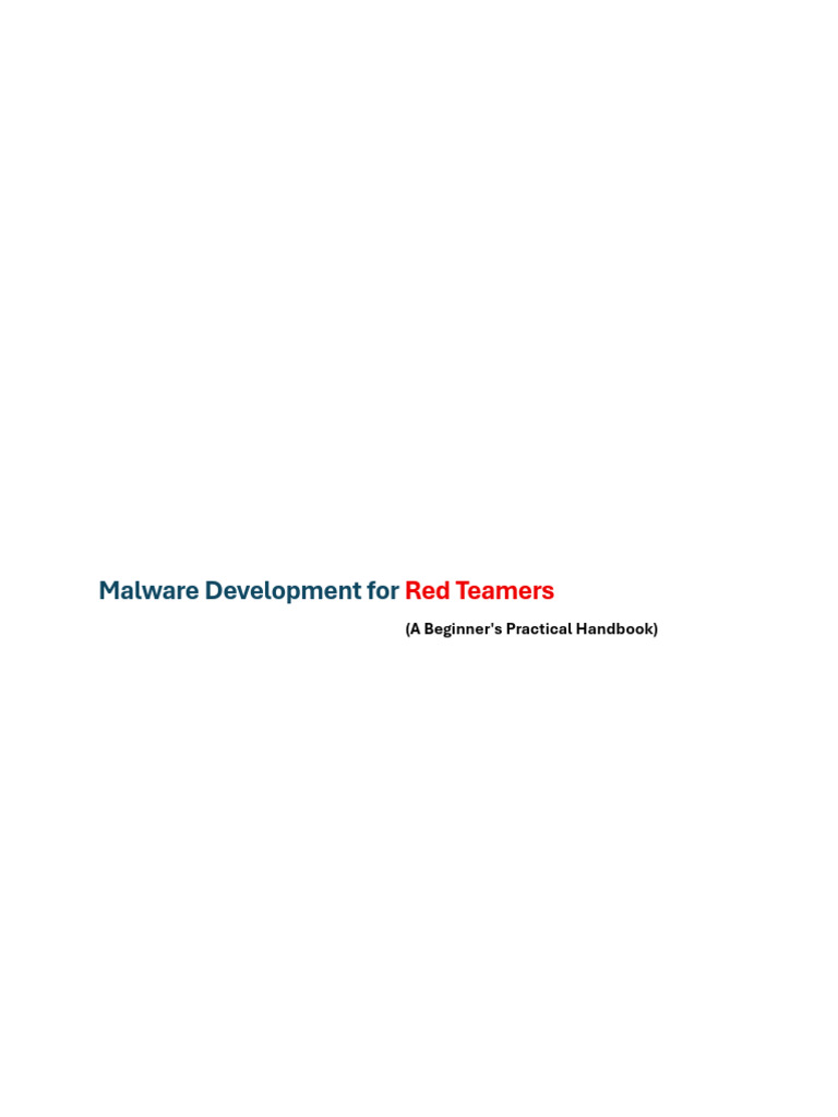 Malware Development Guide for Red Teamers | PDF | Virtual Machine ...