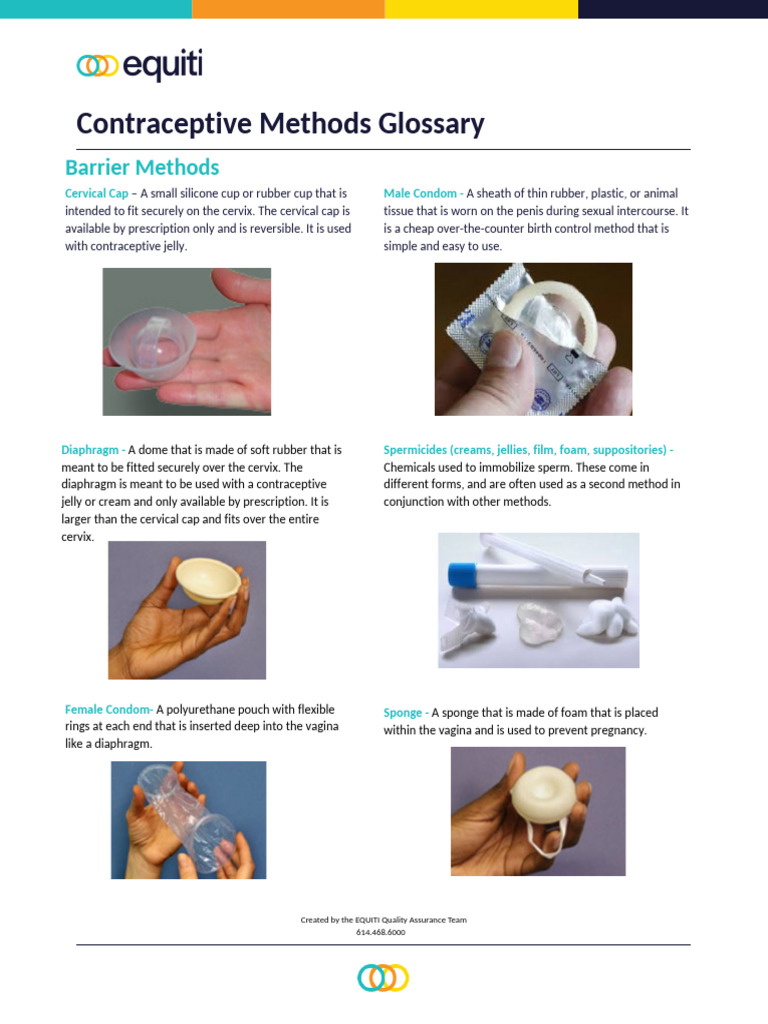 Comprehensive Contraceptive Methods Guide | PDF | Birth Control ...