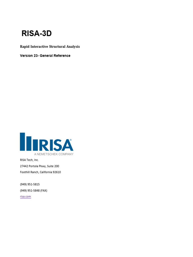 RISA-3D v23 User Reference Guide | PDF | Icon (Computing) | Window ...